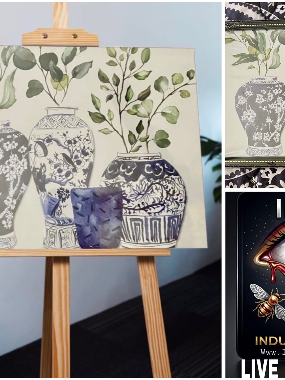 5x7 “Blue Pied-À-Terre" Framed Chinoiserie Botanical Art Print by Industry Plant